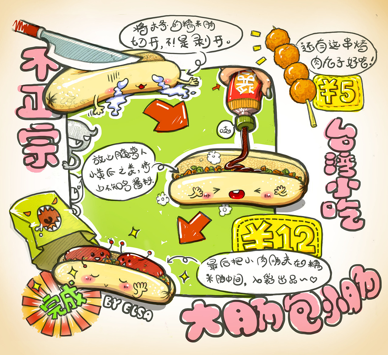 台湾美食简笔画图片