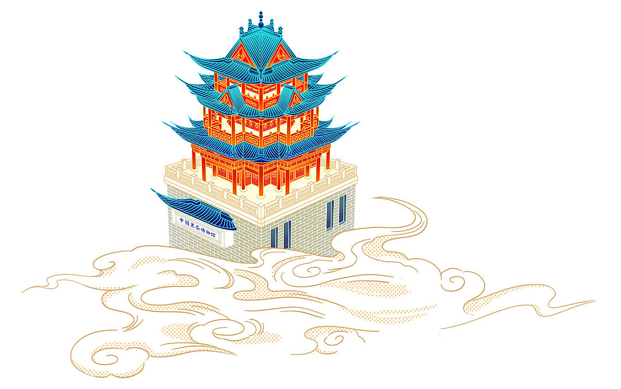 大亦宜然 安化黑茶 包装插画