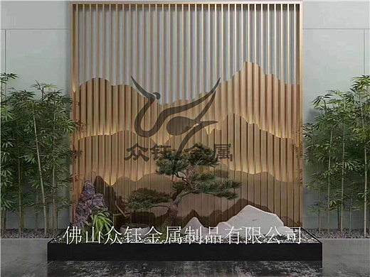 户外古铜不锈钢山型景墙设计造型特殊