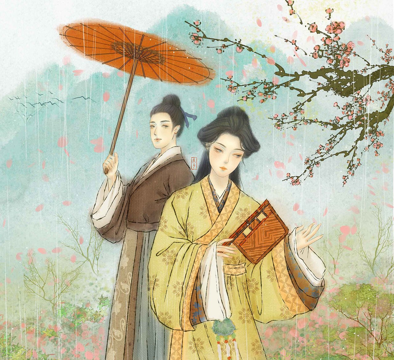 《诗经》系列插画——野有蔓草