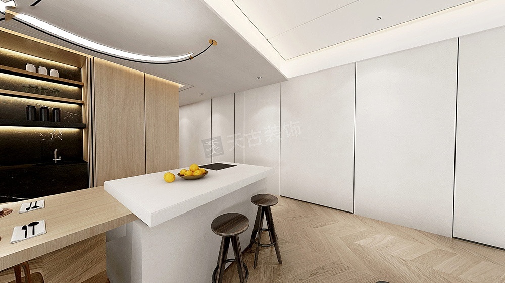 北大资源澜庭序洋房大平层装修|天古装饰极简风格设计