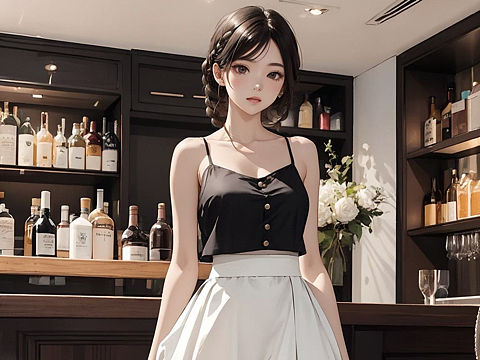 AI插画 元气少女