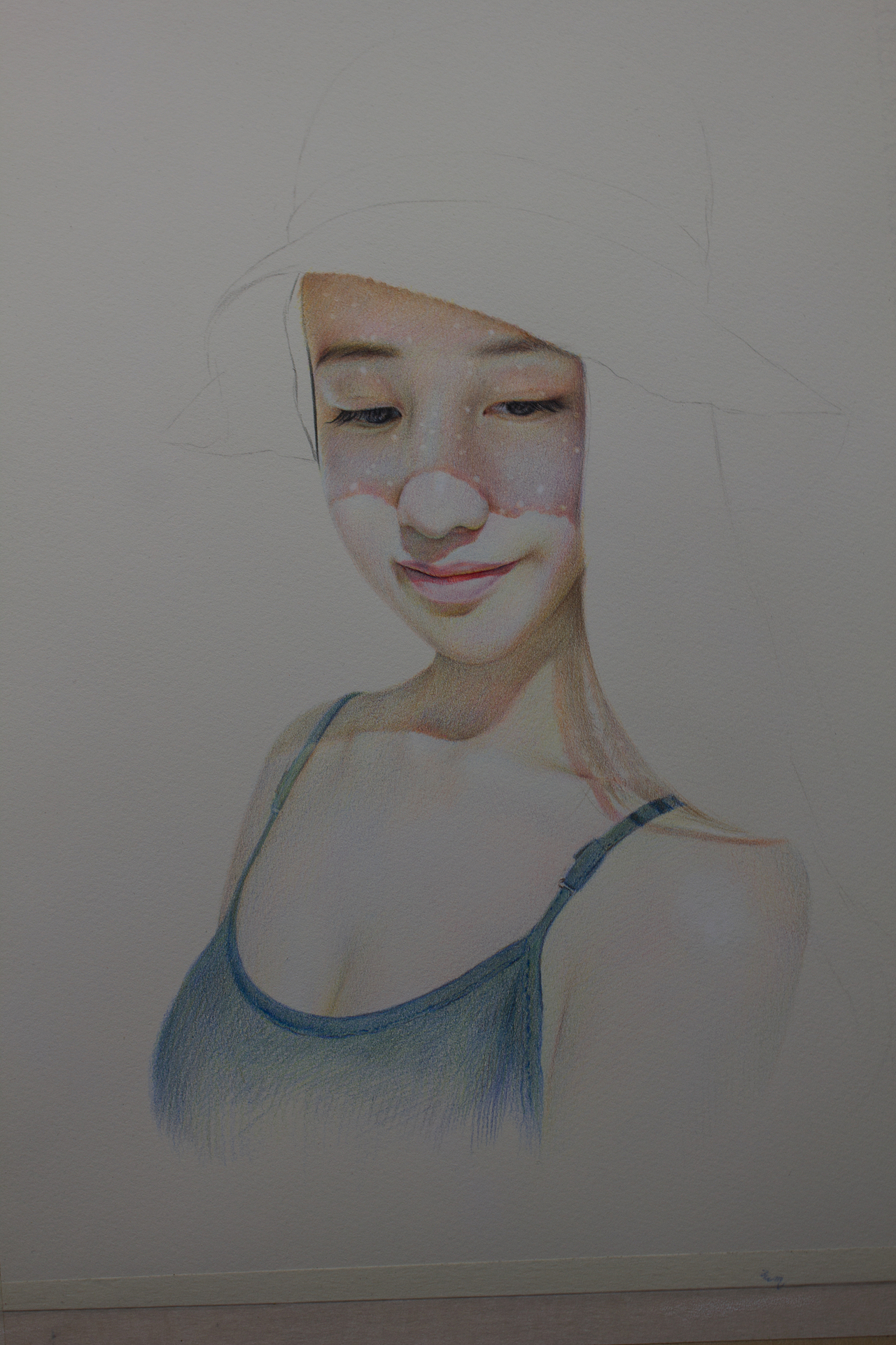 《戴草帽的女孩》（图ZOTYwMjQzNjg=） - 绘画 - 站酷设计师范晓杰原创素材 - 站酷ZCOOL