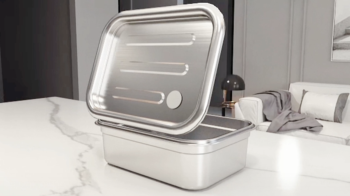 不锈钢保鲜盒3D建模及视频渲染