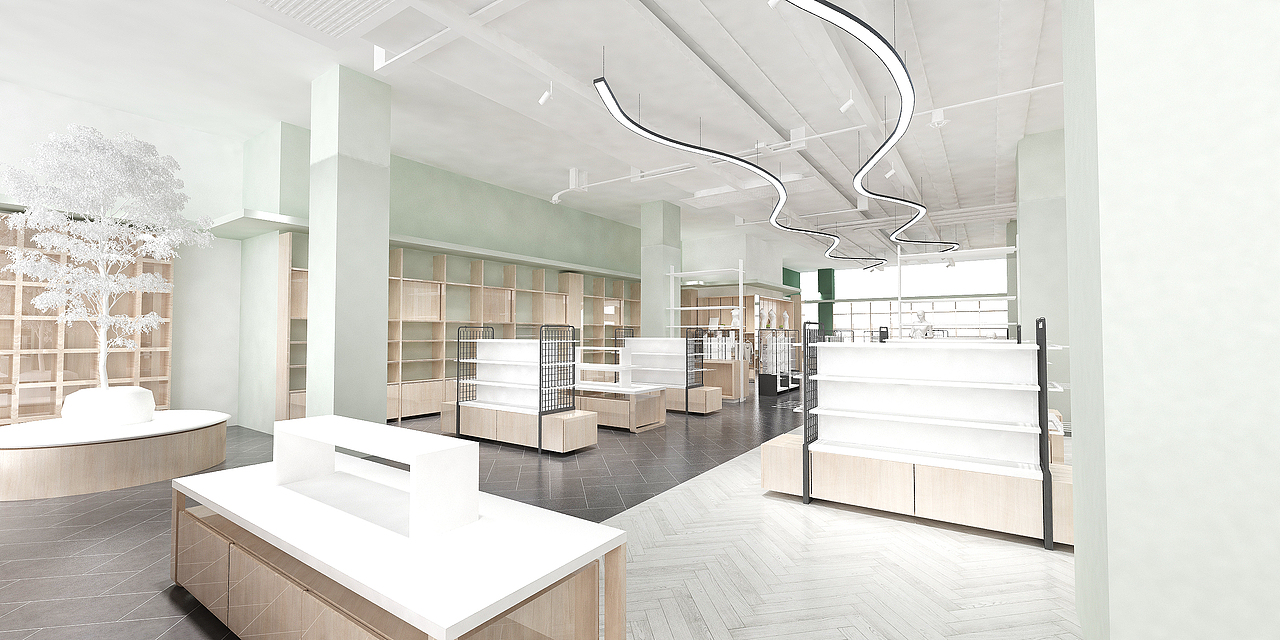 THE GREEN PARTY 武汉1400平方店铺空间设计（图ZMjQ4MzY2MjY0） - 商业空间设计 - 站酷设计师南山设计工作室原创素材 - 站酷ZCOOL