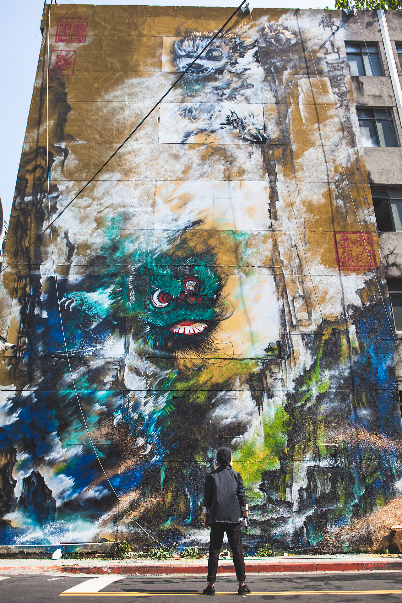 《佛山醒狮在台北》STREET ART IN TAIPEI（图ZMjE1NTU1NDA=） - 绘画 - 站酷设计师画图男原创素材 - 站酷ZCOOL
