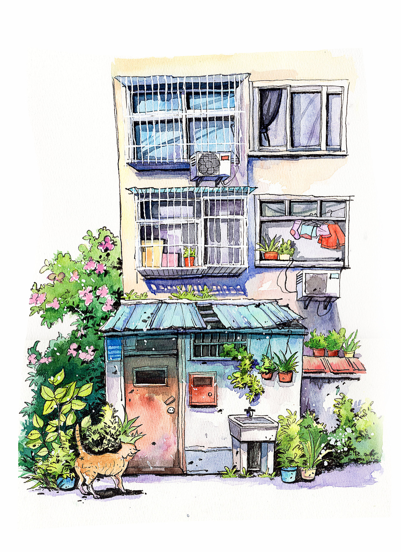 钢笔淡彩（图ZMjUxNDcxOTg0） - 绘画 - 站酷设计师泡影min原创素材 - 站酷ZCOOL