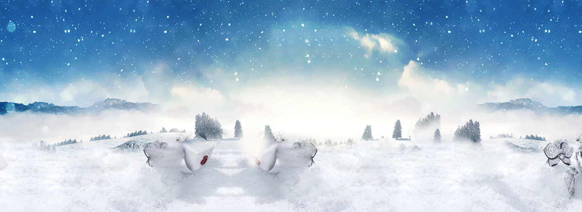 《冬日雪景》合成海报gif