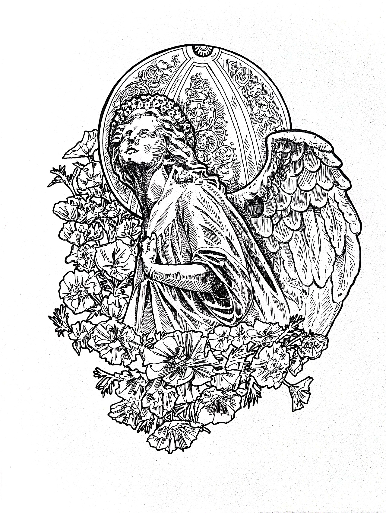 天使系列钢笔画（图ZMzE3NzY5OTc2） - 商业插画 - 站酷设计师苏苏的速写日记原创素材 - 站酷ZCOOL