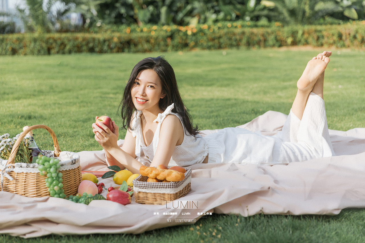深圳写真约拍 阳光草地野餐 小清新 森系|摄影|人像摄影|深圳女摄