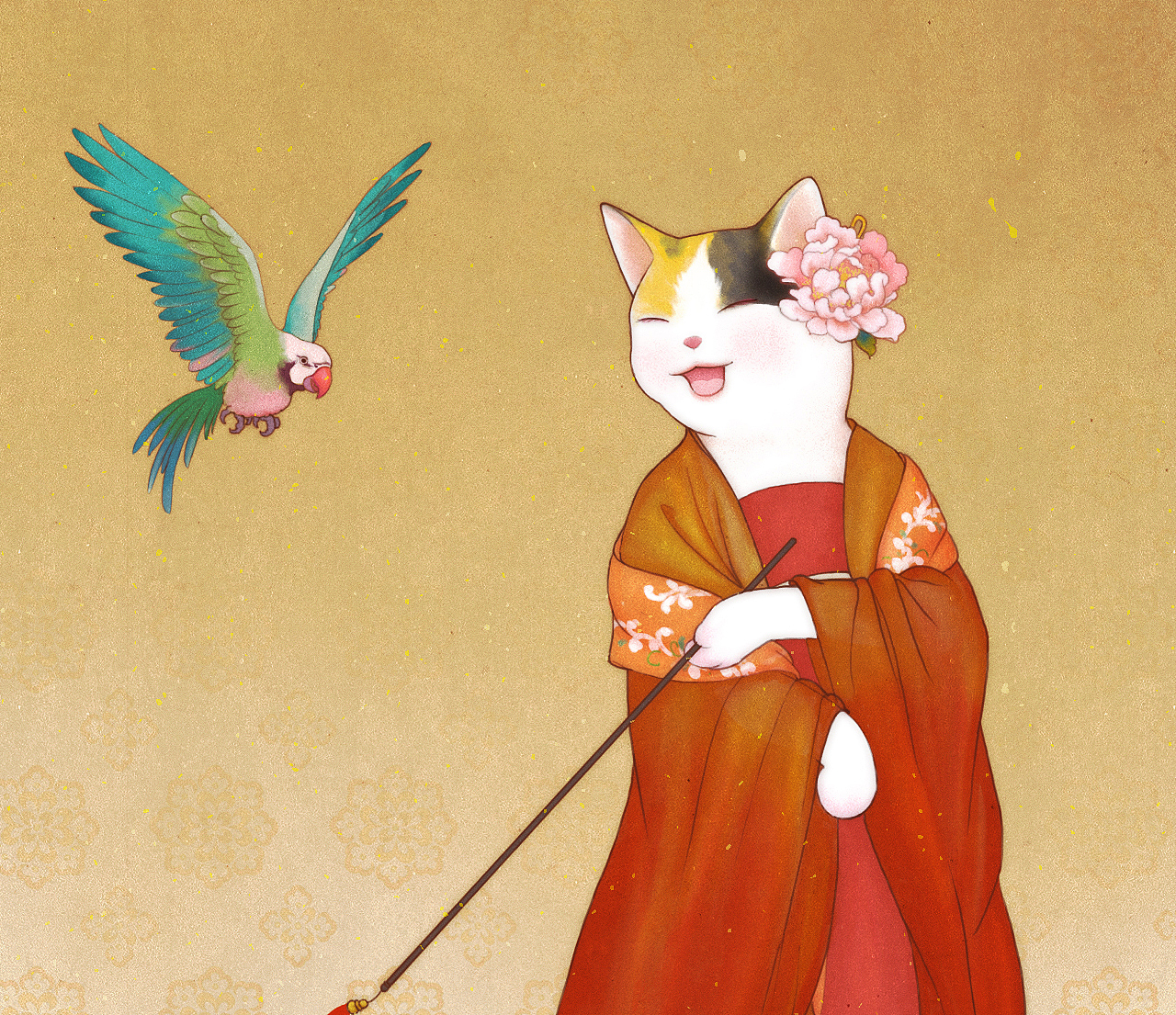 簪花（图ZMTIzNDY4NTcy） - 商业插画 - 站酷设计师檀仁原创素材 - 站酷ZCOOL