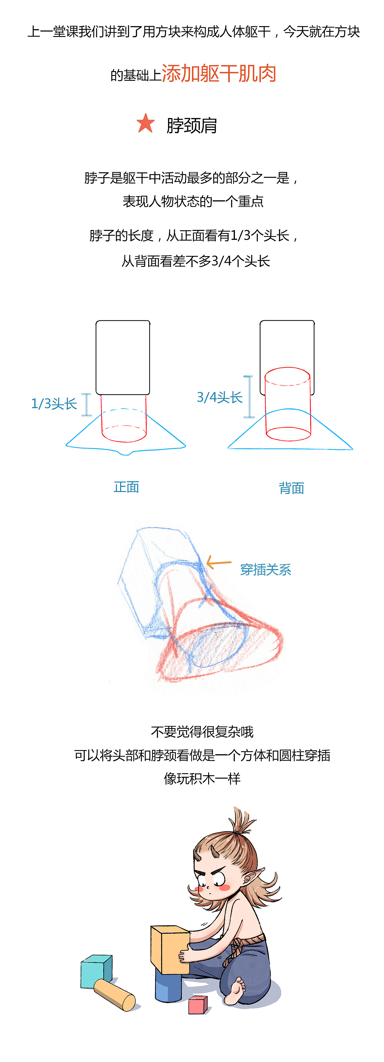 【春哥课堂】人体躯干肌肉到底怎么画?(比例+穿插)