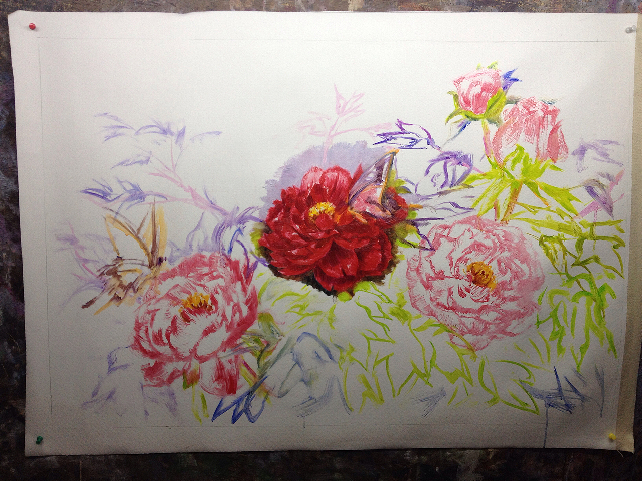 牡丹花（图ZMTA5MDU4MTI0） - 绘画 - 站酷设计师浮世图原创素材 - 站酷ZCOOL