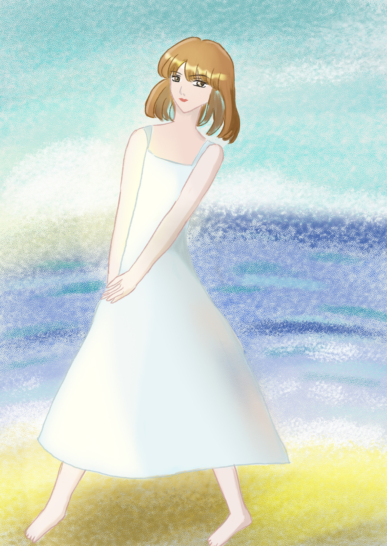 少女与海与休闲生活