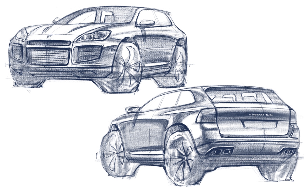 2006 保时捷 卡宴 turbo 草图（图ZMzI4ODYxNjU2） - 交通工具 - 站酷设计师TheLittleDeer原创素材 - 站酷ZCOOL