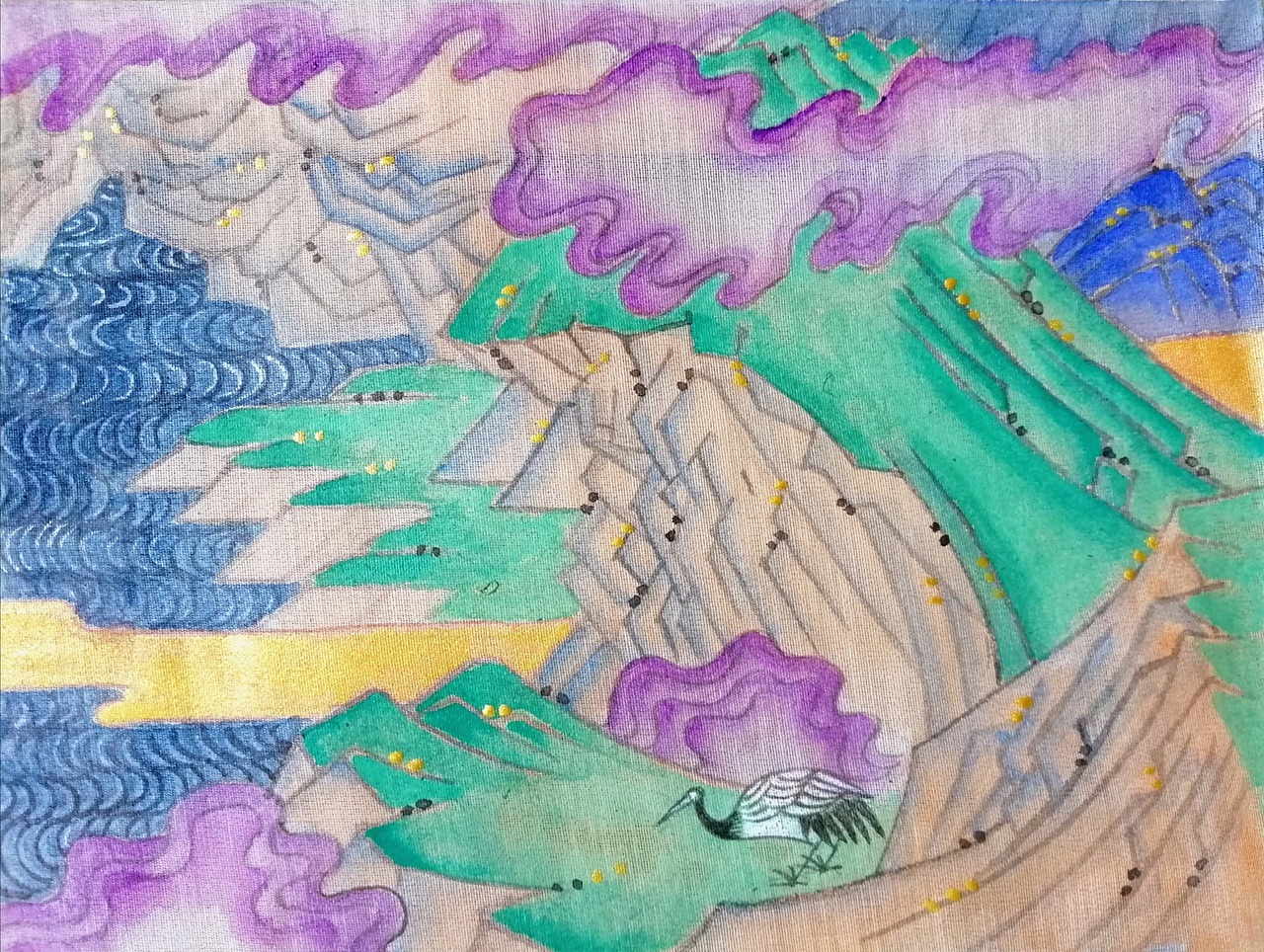 白鹤的故事之水边（图ZMjAxMDM5Njk2） - 绘画 - 站酷设计师妙莙原创素材 - 站酷ZCOOL