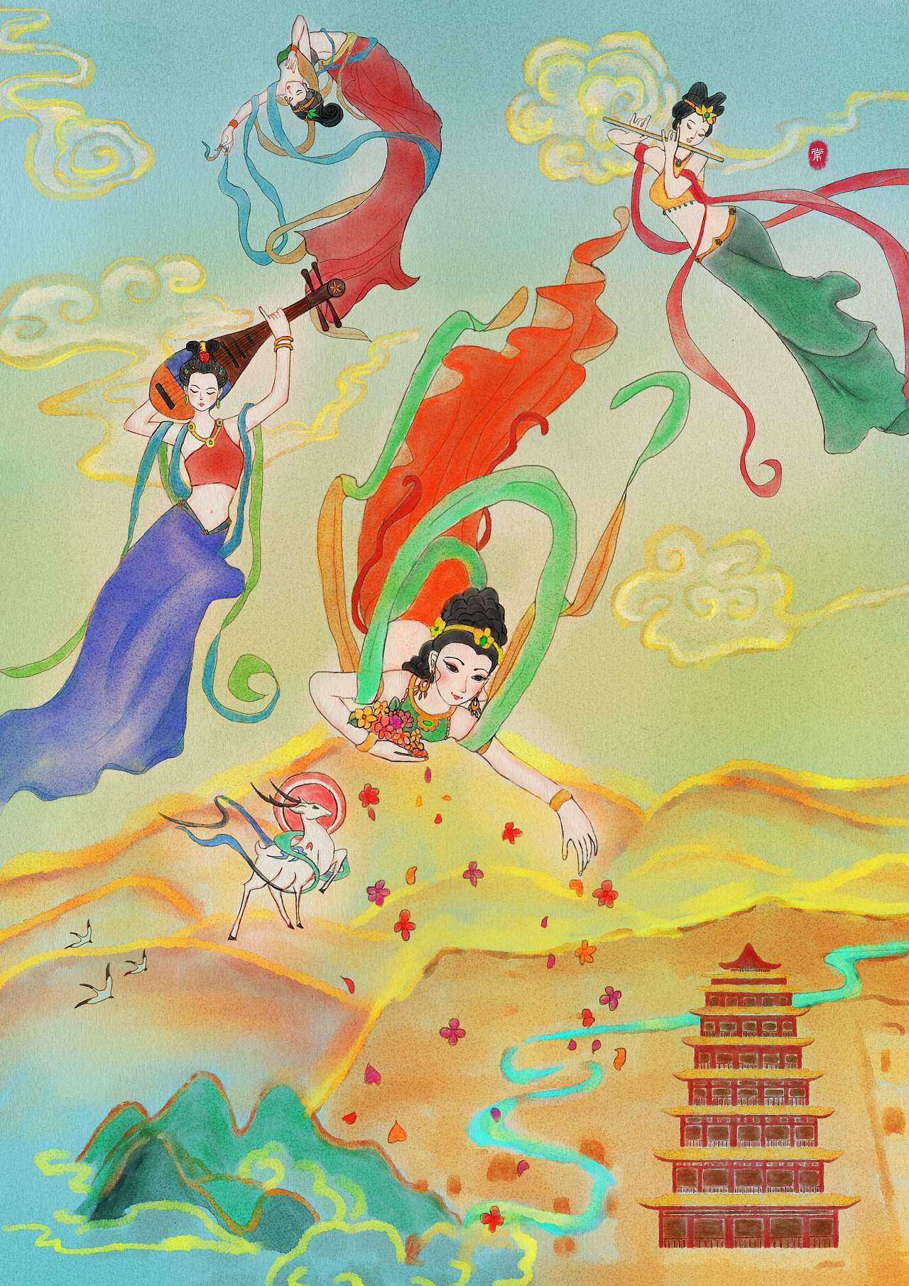 怀古 - 丝路到敦煌 祖先是炎黄  子孙血一样 读懂千年金钩银画样