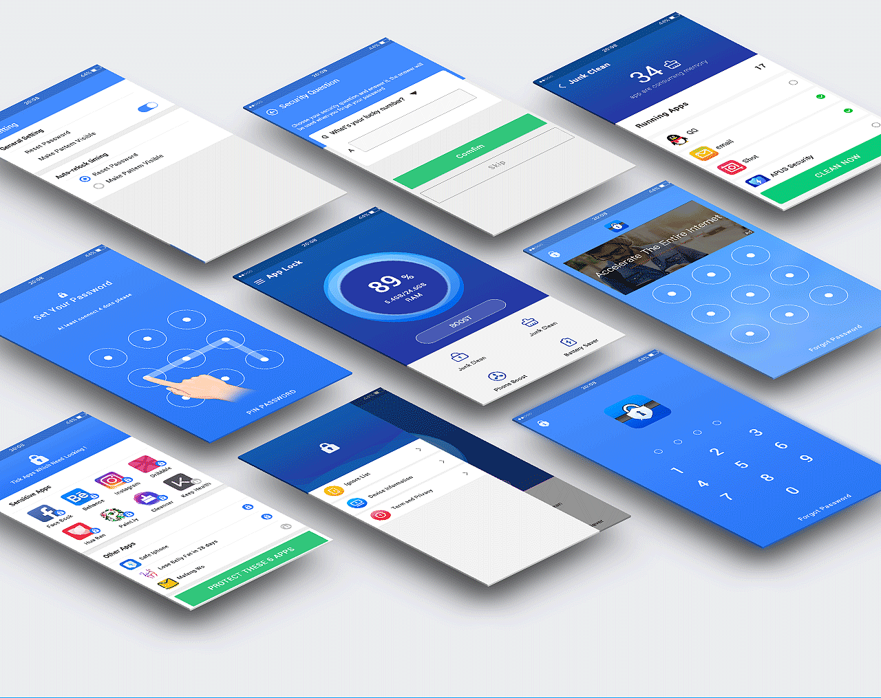 App Lock|应用锁|清理|加速手机|保护手机（图ZMTcyMjE0MjI0） - APP界面 - 站酷设计师绵阳阳原创素材 - 站酷ZCOOL