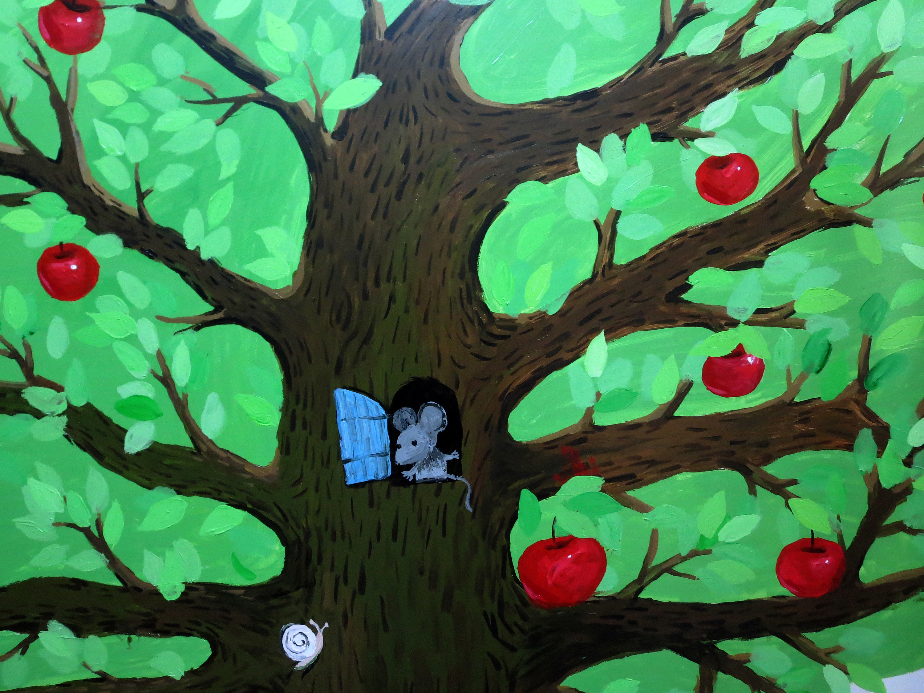 墙绘-苹果树|插画|儿童插画|闪闪1984 - 原创作品 - 站酷 (ZCOOL)