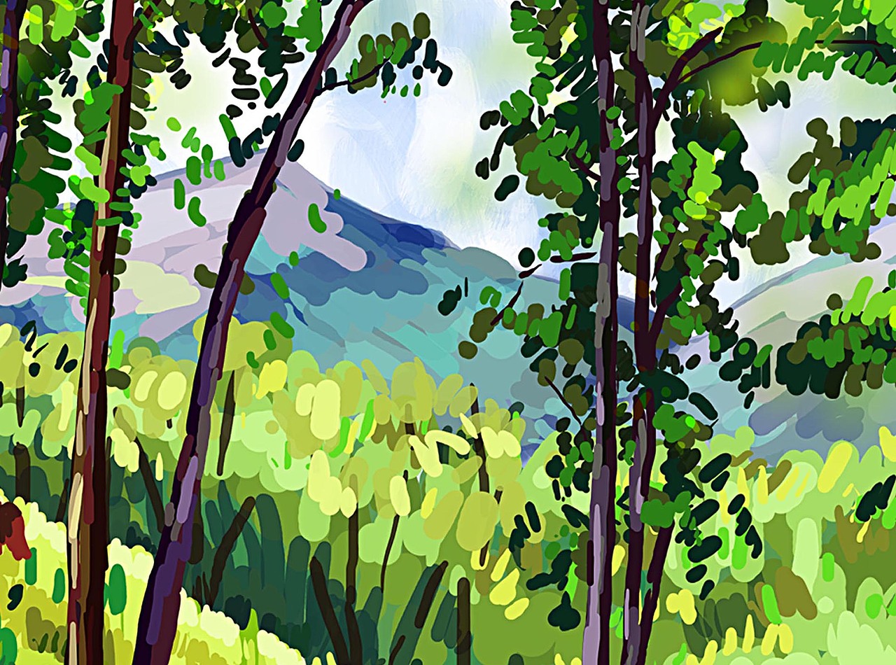 插画临摹练习—树林