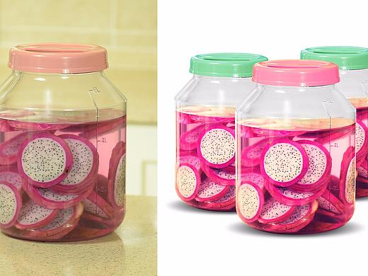 PC透明塑料酵素桶精修修图后期