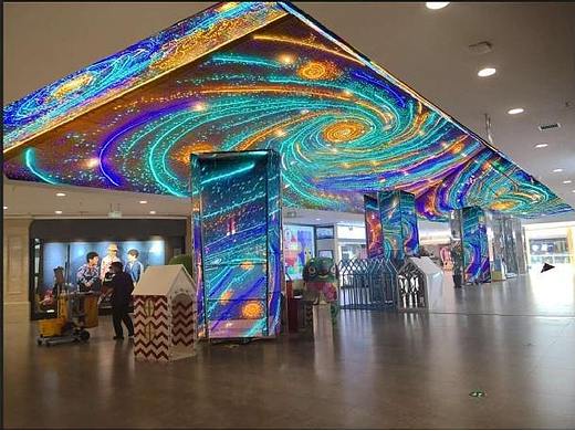 长廊通道天花装饰灯画灯饰定制工厂铭星专业长廊灯饰画