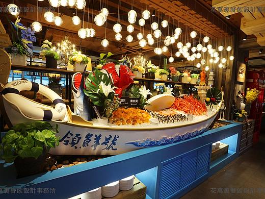 海鲜自助餐厅效果图可以这么美，四海一家生意好是有原因的|花万里餐饮设计（个人主页-ZNTkzMjMy） - 空间 - 站酷设计师花万里餐饮设计师原创素材 - 站酷ZCOOL