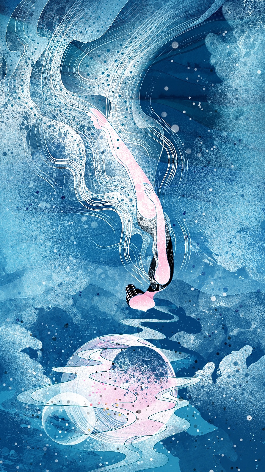 她被水底的月亮所引诱（图ZMjY2MTg5MTUy） - 创作习作 - 站酷设计师大判官原创素材 - 站酷ZCOOL