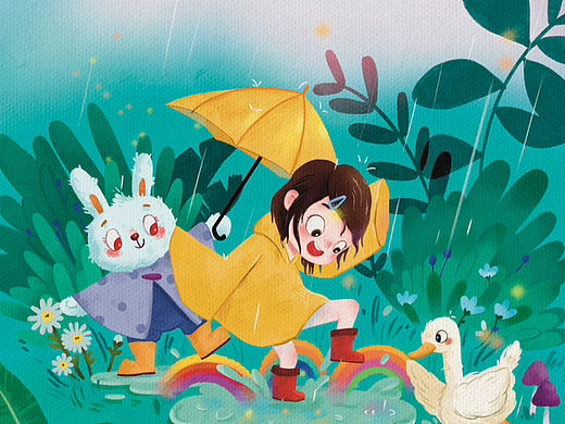 封面插画分享｜等一场大雨