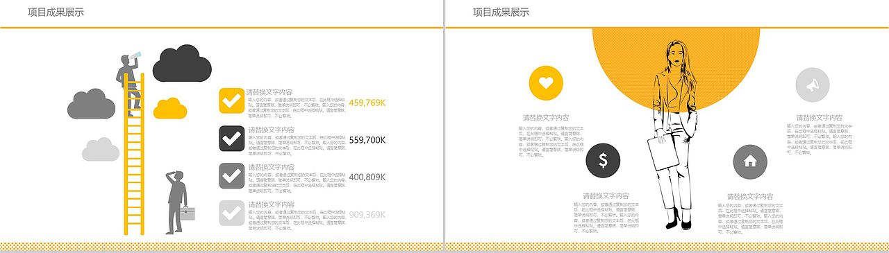 橙色简约创意商务风格述职报告工作总结PPT模板