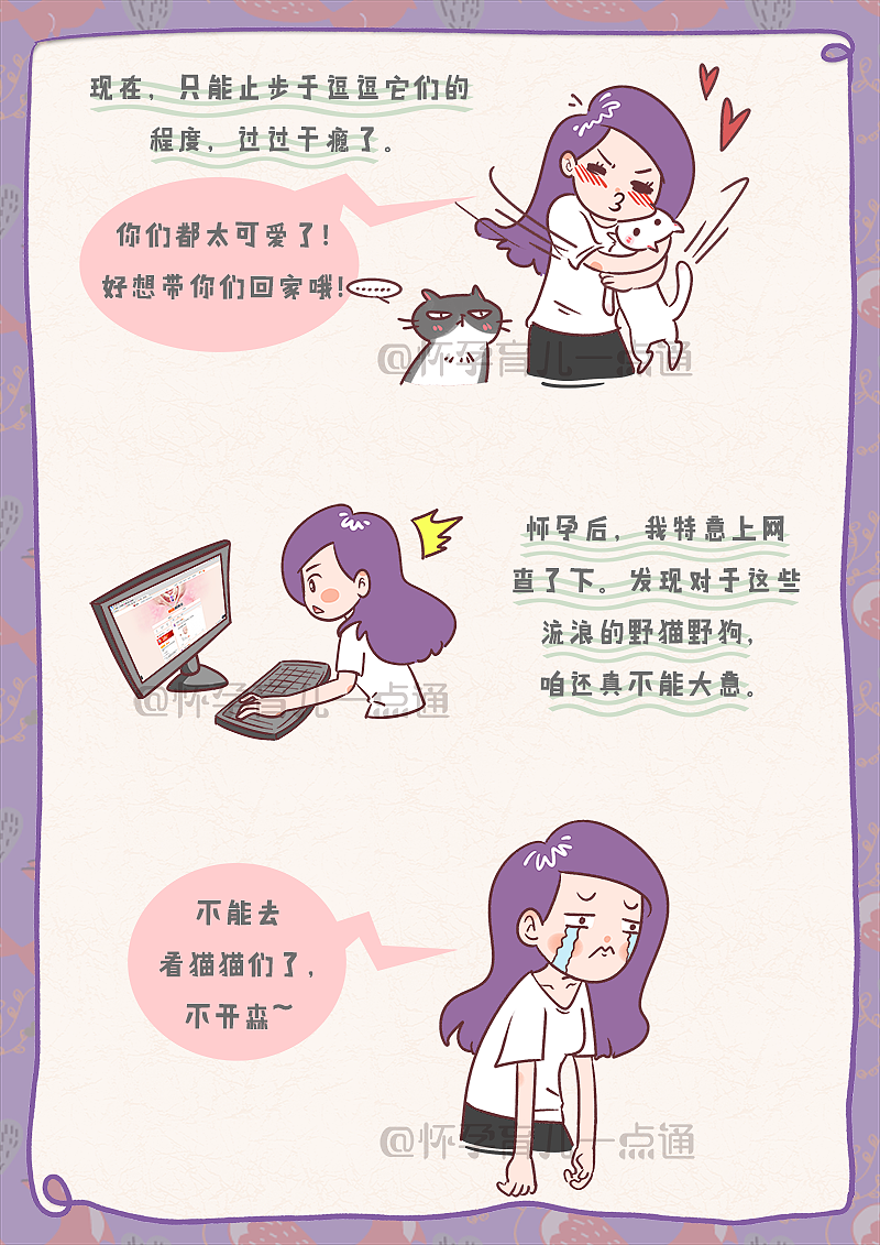 怀孕日记--育儿成长漫画--猫狗咱得离远点儿了