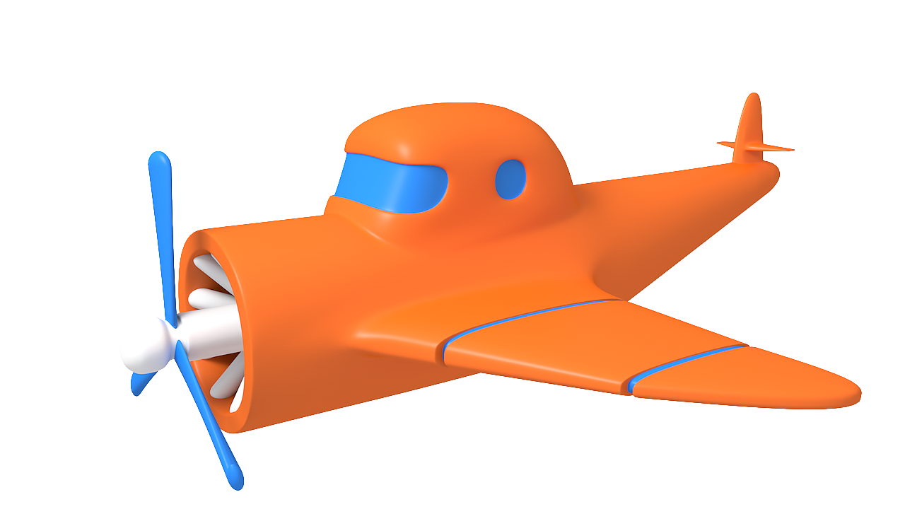 c4d玩具飞机建模