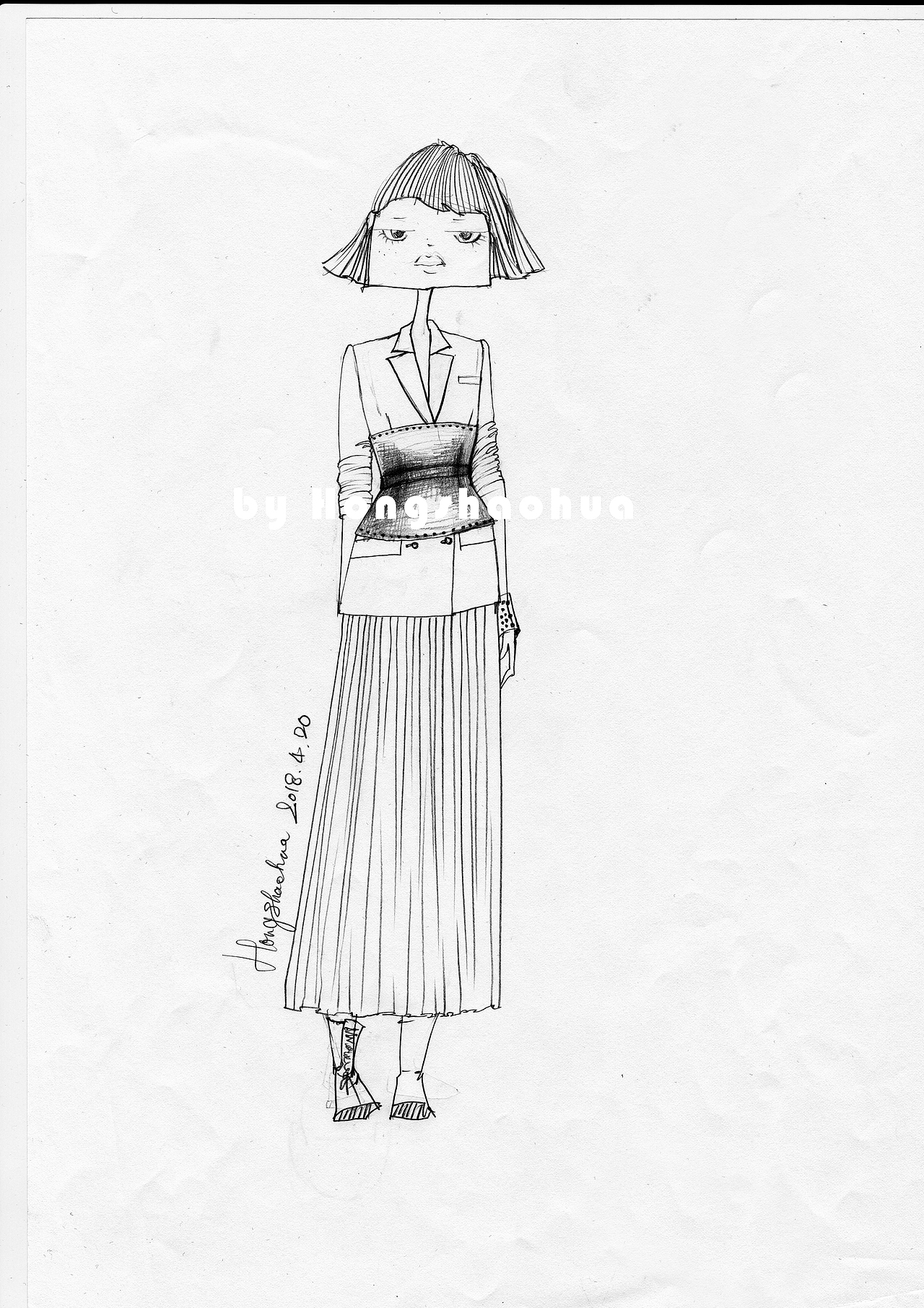 我很方｜方脑壳时装画系列（图ZMTYyODAzMjI0） - 创作习作 - 站酷设计师红苕花花花儿原创素材 - 站酷ZCOOL