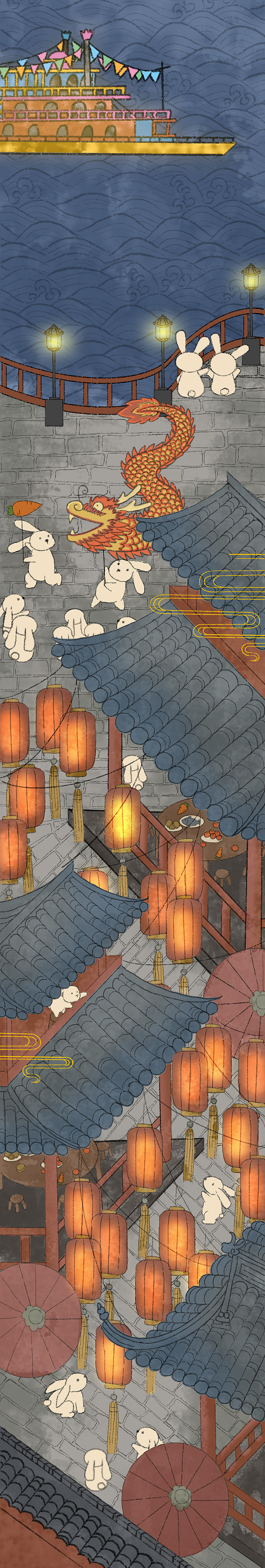 【插画】中秋国庆喜相逢（图ZMjUwMDc0MzU2） - 商业插画 - 站酷设计师三川和小猴子原创素材 - 站酷ZCOOL