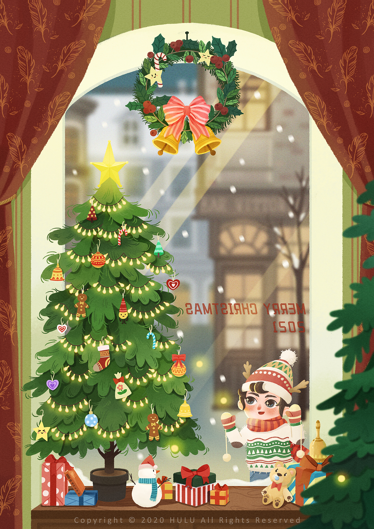 圣诞橱窗|插画|儿童插画|_葫芦vitto_原创作品-站酷zcool