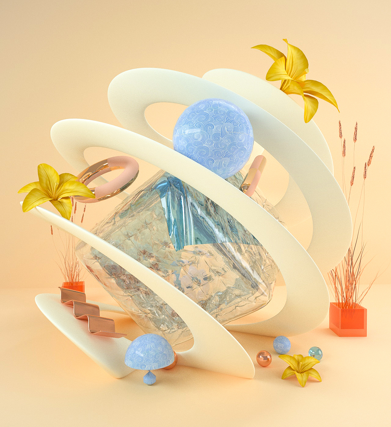 一组形态与材质的尝试