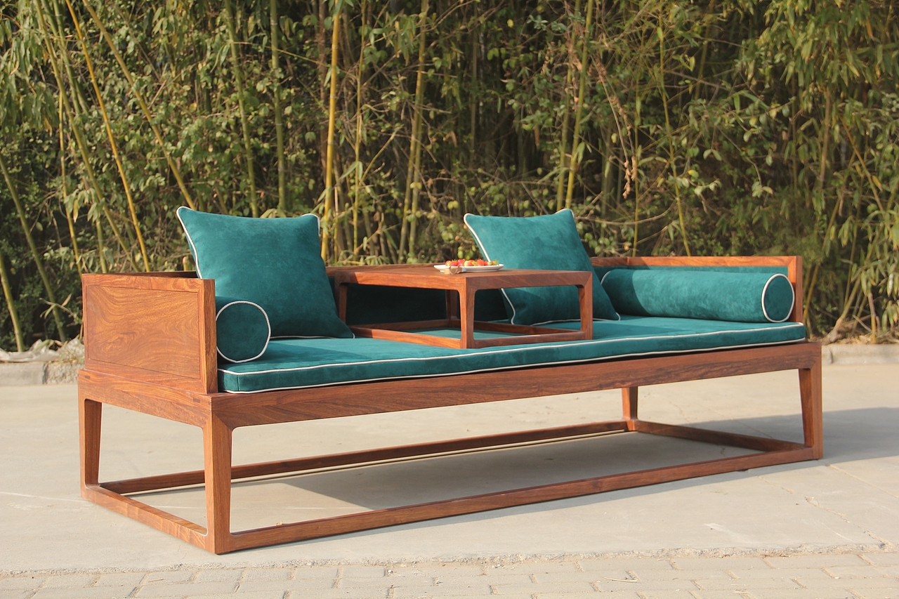 非洲草花梨罗汉床+禅椅三件套（图ZMTQ4NTU4MjAw） - 生活用品 - 站酷设计师lishengkai2013原创素材 - 站酷ZCOOL