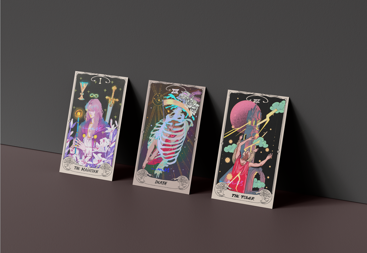 手绘风塔罗牌