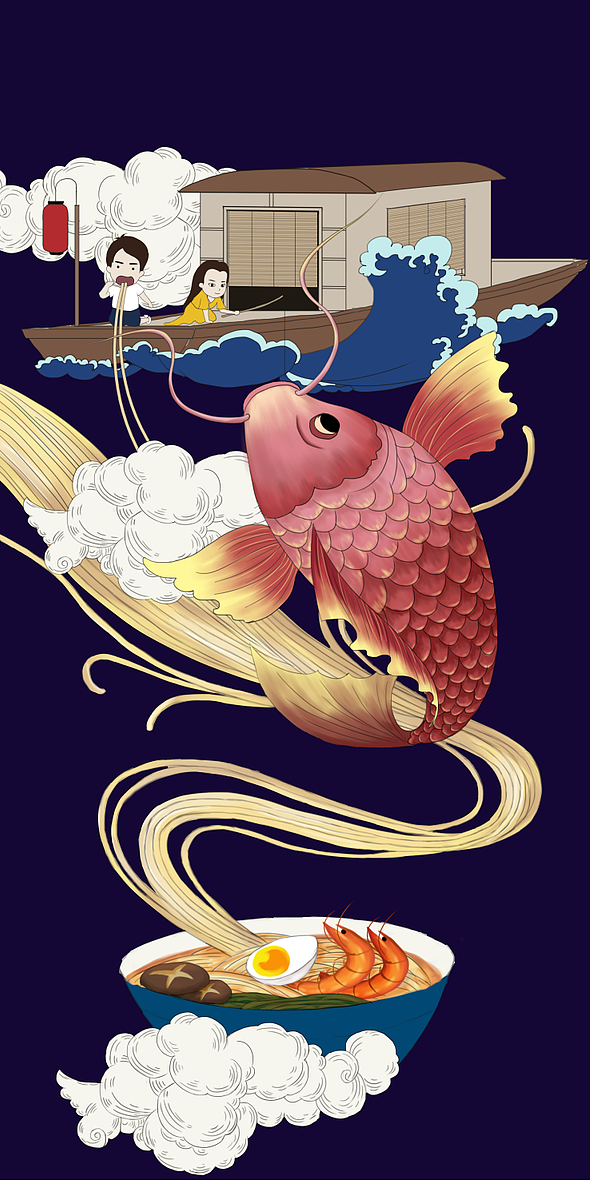 {吃喝玩乐}之吃面（图ZMjkwODUxNzAw） - 商业插画 - 站酷设计师面妖mian原创素材 - 站酷ZCOOL