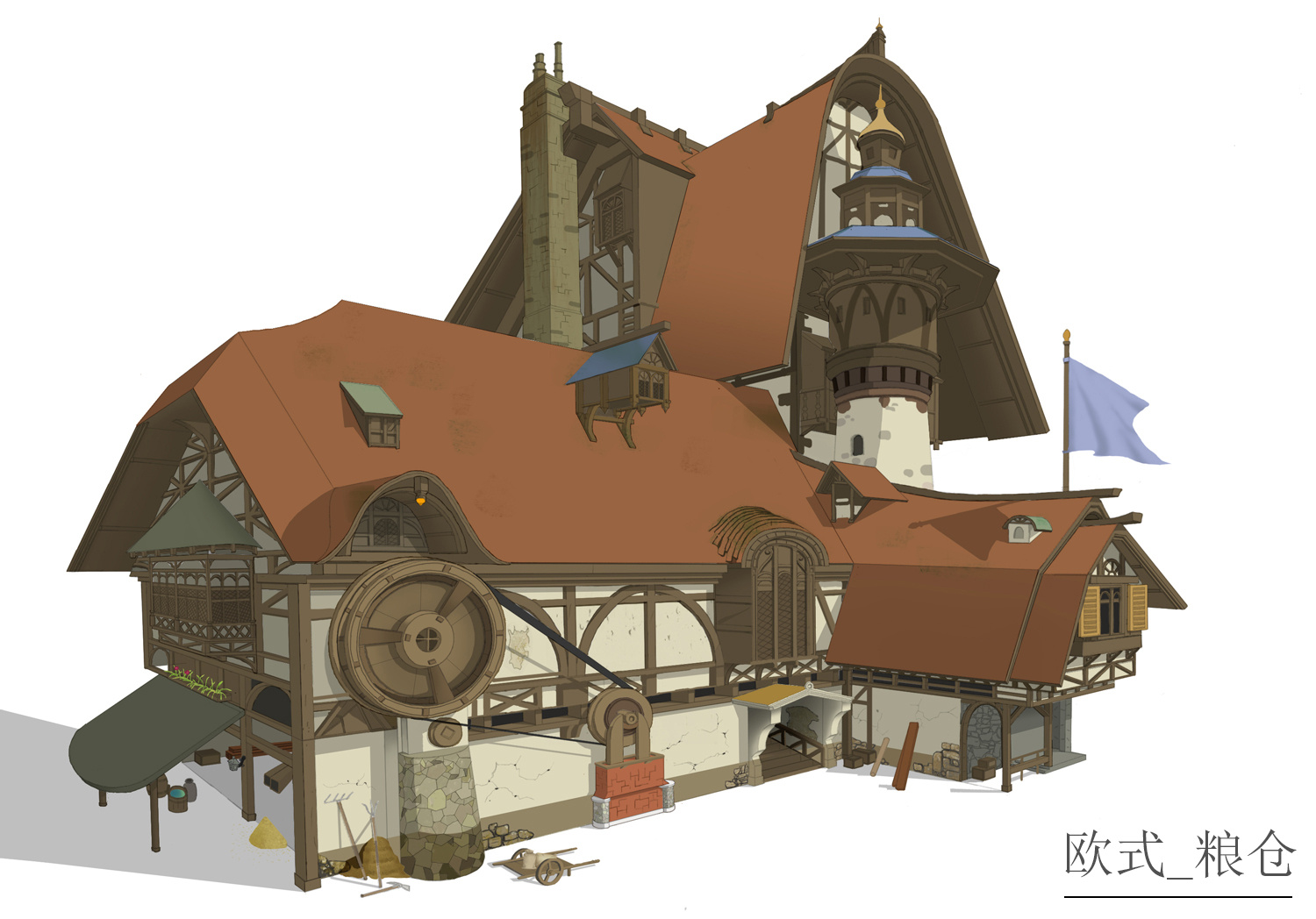 欧式建筑|插画|游戏原画|暗夜繁星 - 原创作品 - 站酷 (zcool)
