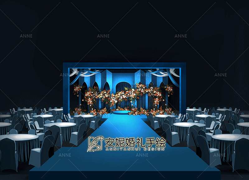 黛蓝 | 安妮婚礼手绘（图ZMTU5MjE3OTE2） - 舞台美术 - 站酷设计师安妮婚礼手绘原创素材 - 站酷ZCOOL