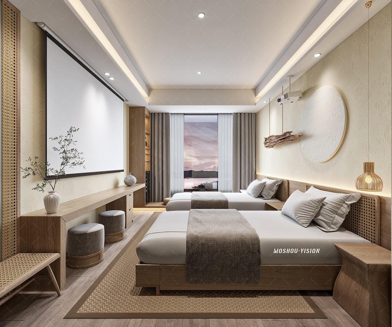 民宿酒店套间|空间|商业空间设计|魔手表现工作室 - 原创作品 - 站酷