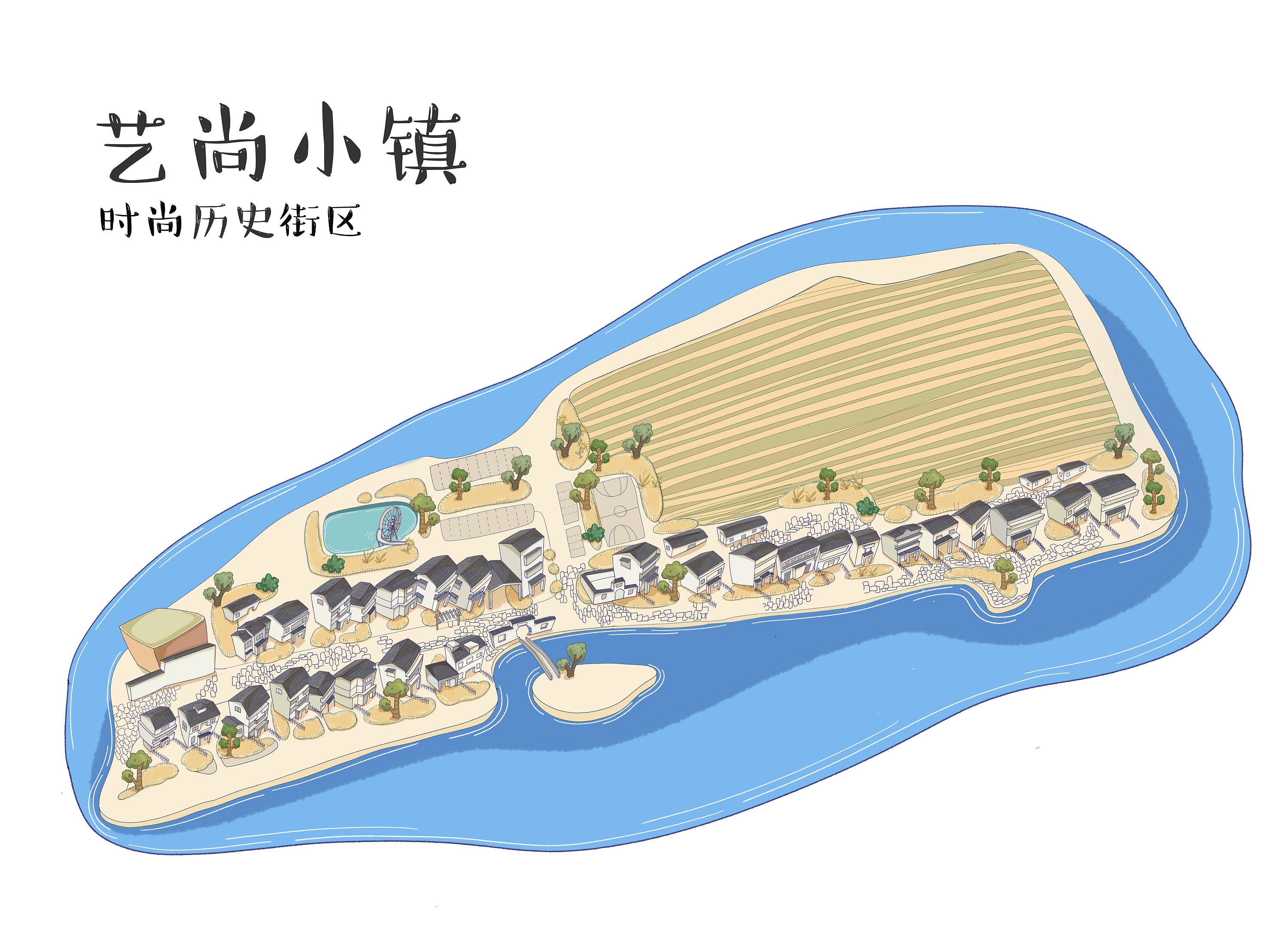 《艺尚小镇》手绘地图设计