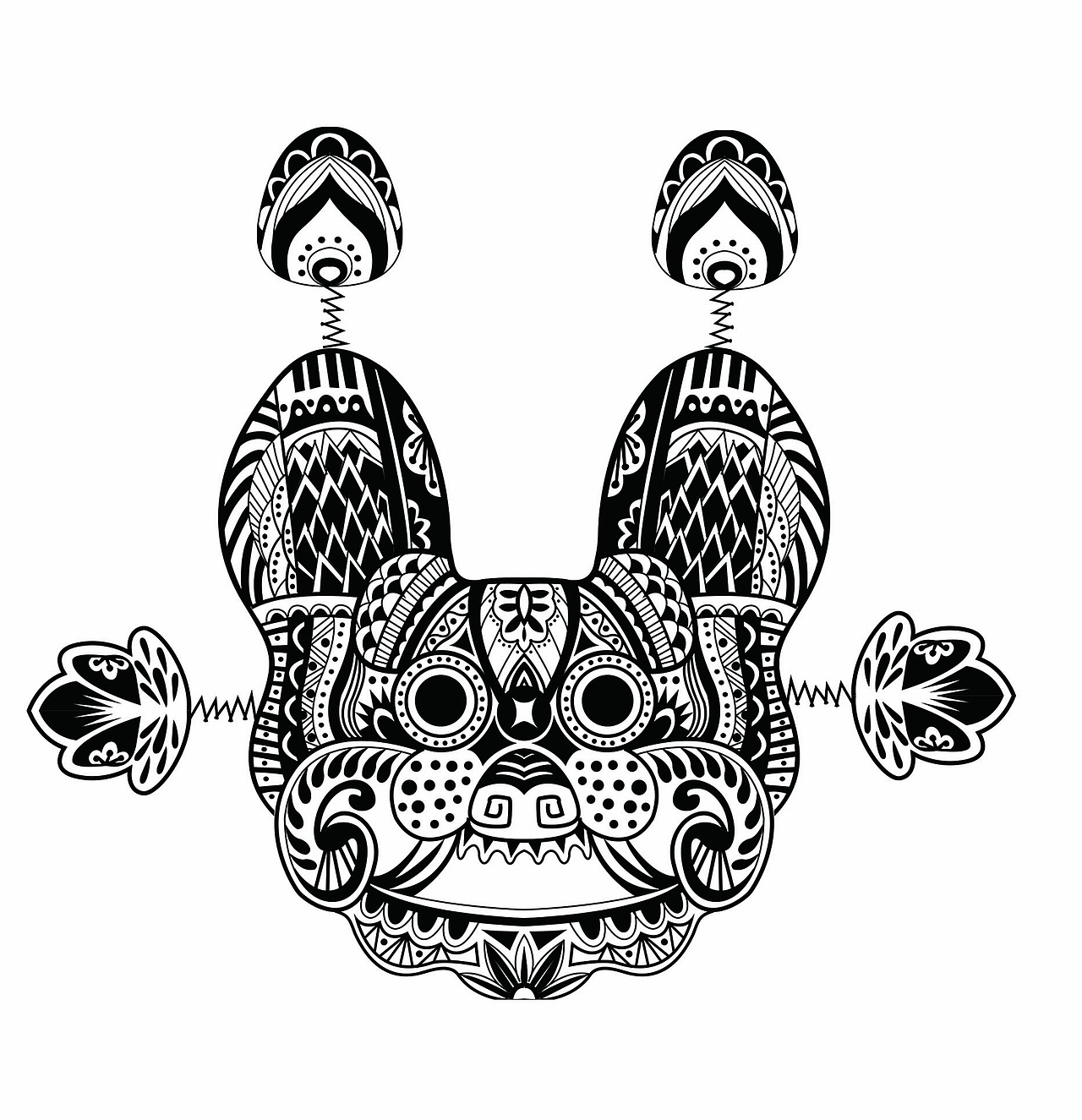 凤翔泥塑黑白装饰画