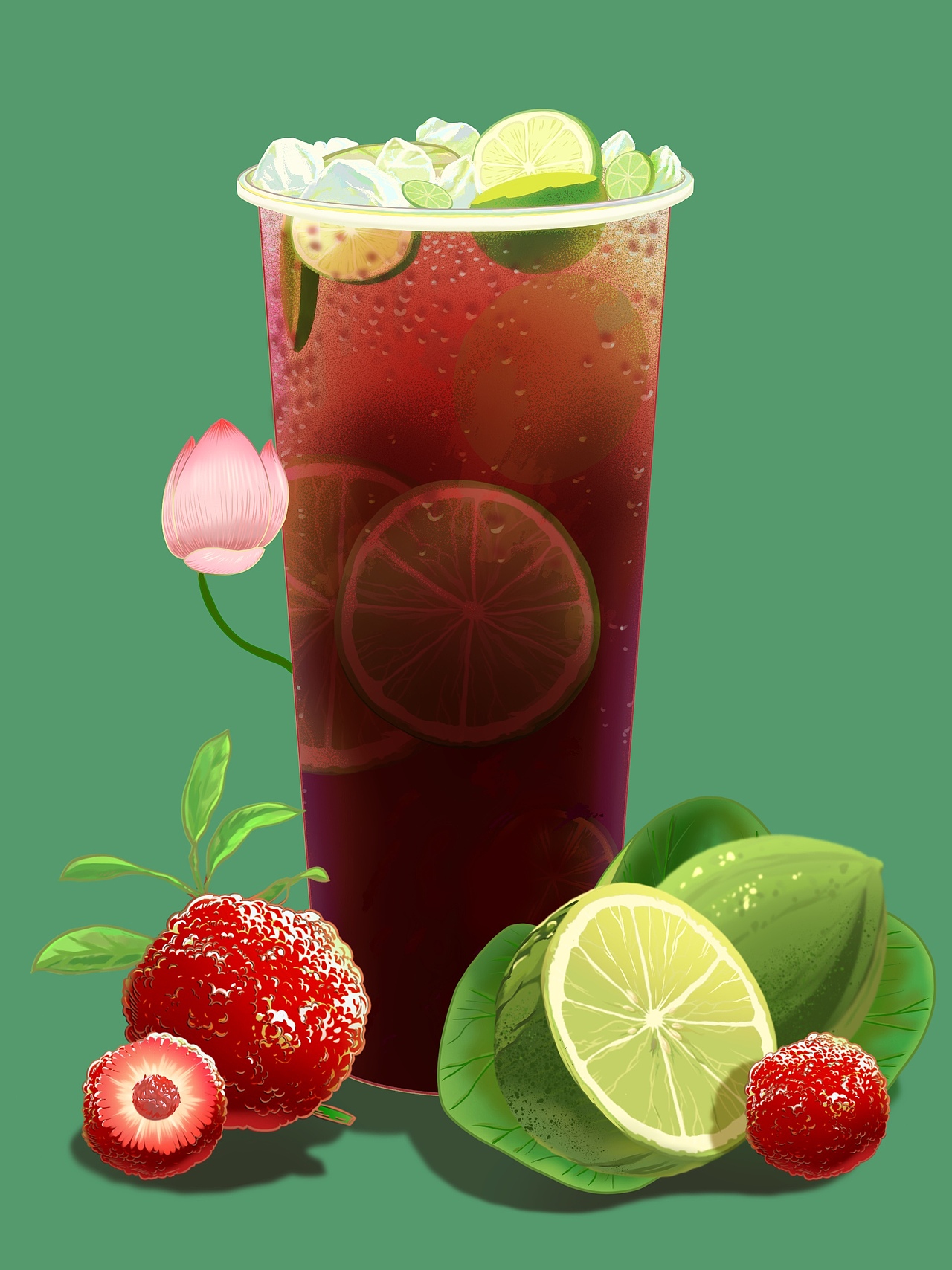 杨梅手打柠檬茶