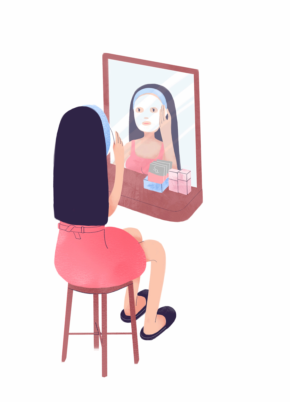 sa诗婷露雅护肤品牌生活方式插画