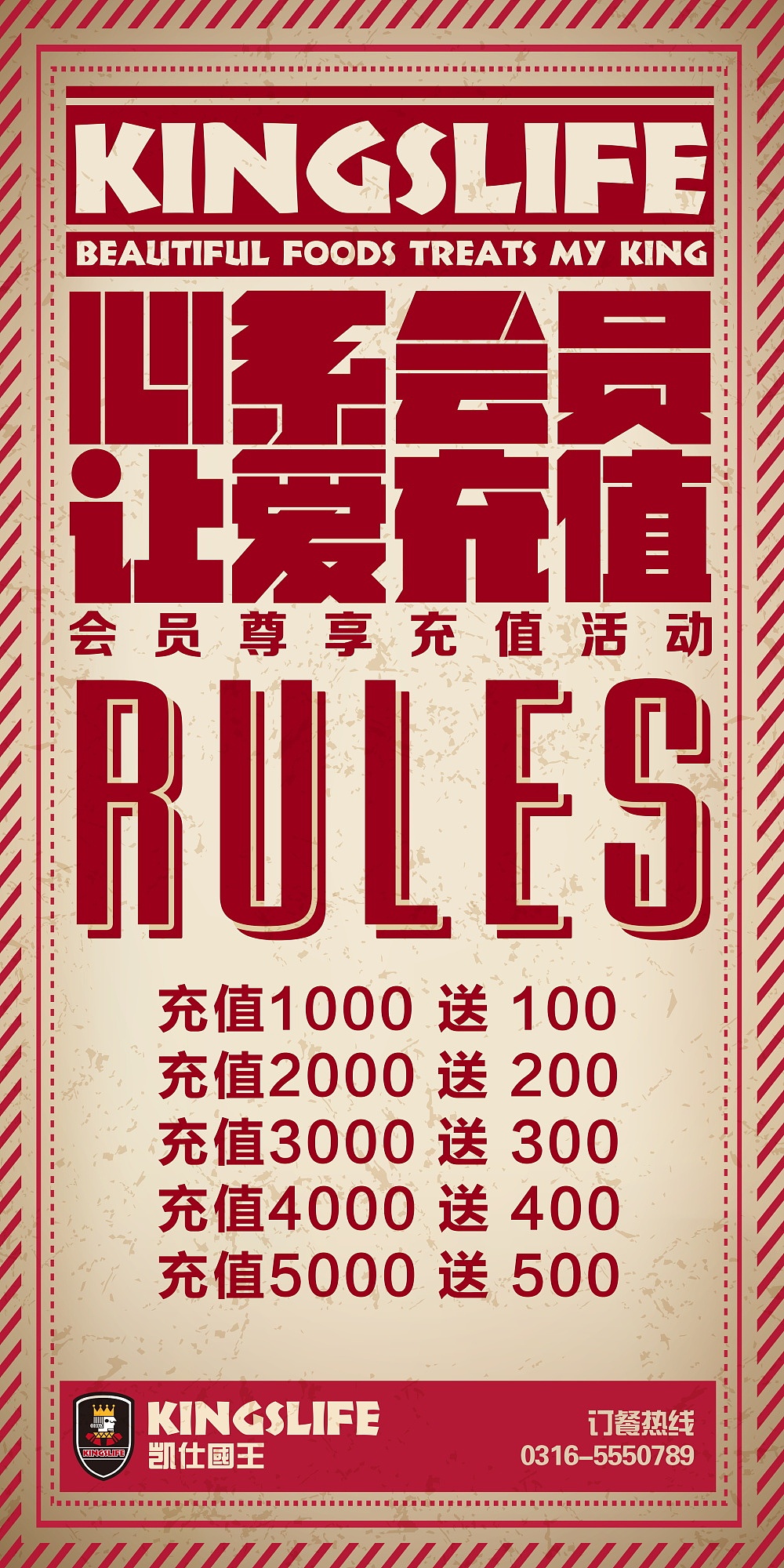 会员 充值 国王餐厅 海报
