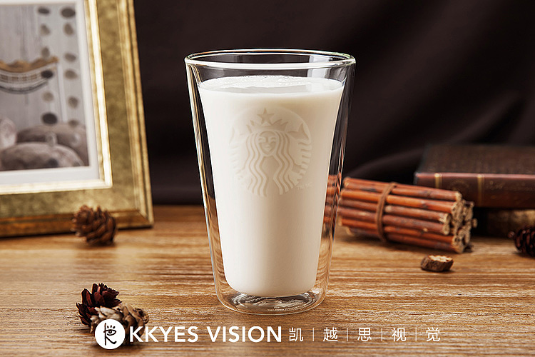 星巴克咖啡杯 双层玻璃杯 水杯 茶杯 杯子 静物拍摄产品图片摄影