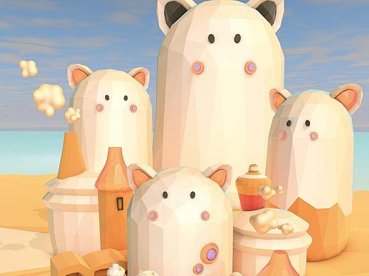 卡通小镇-小熊城堡（个人主页-ZNTEwNjc3NDA=） - 场景 - 站酷设计师你要乖乖的鸭原创素材 - 站酷ZCOOL