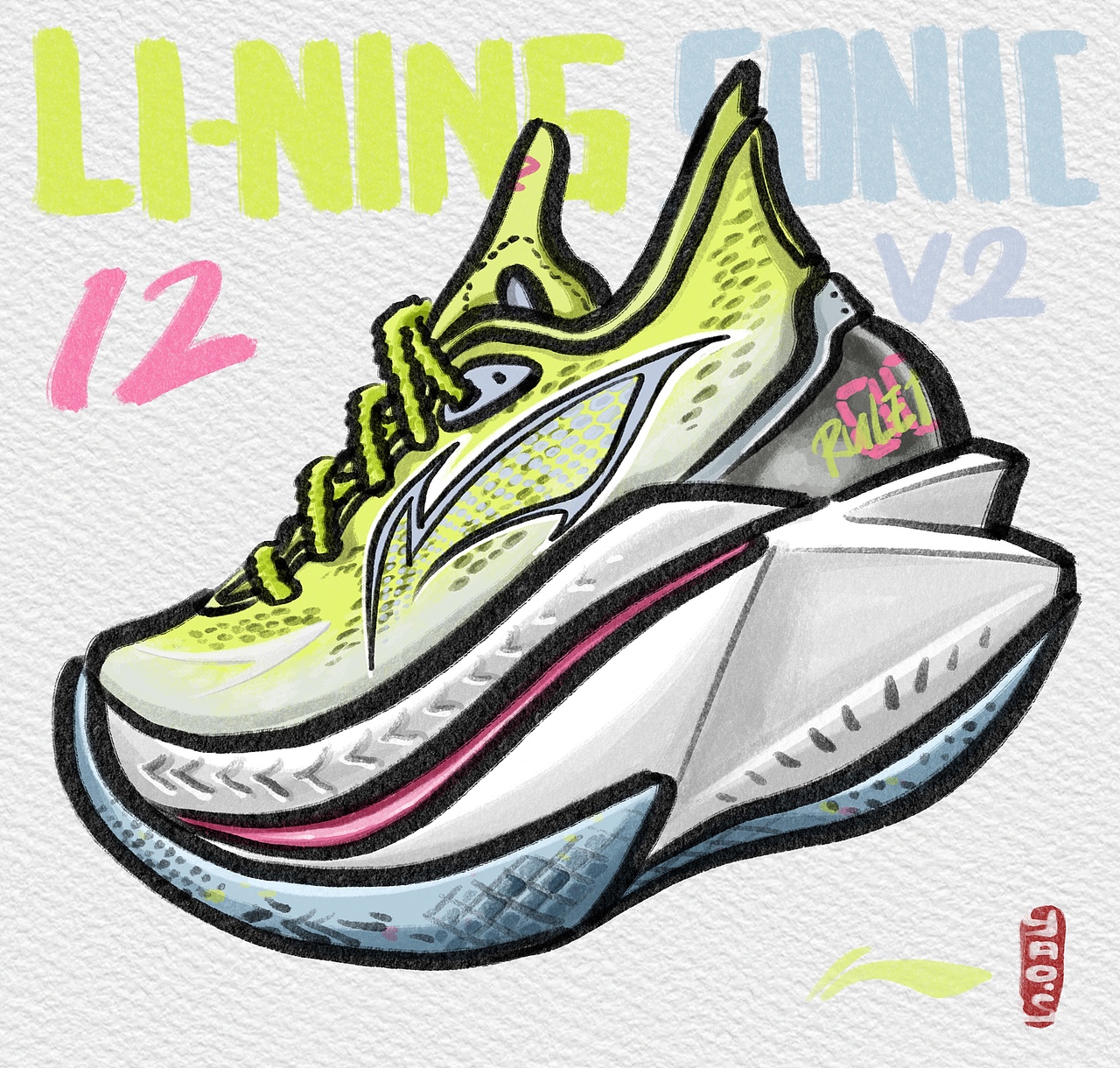 球鞋插画资讯类作品